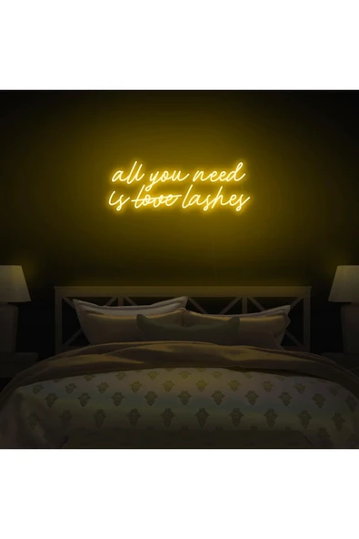 All You Need Is Love Lashes Yazılı Neon Tabela ürün görseli 1