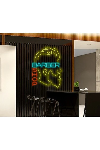 BARBER SHOP Yazılı ve Şekilli Neon Tabela ürün görseli 1