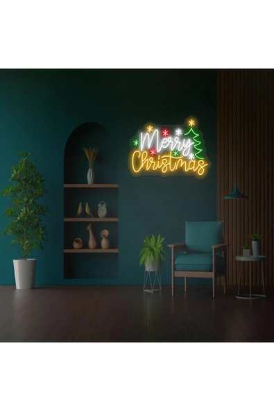 Merry Christmas Yazılı Yılbaşı Temalı Neon Tabela ürün görseli 1