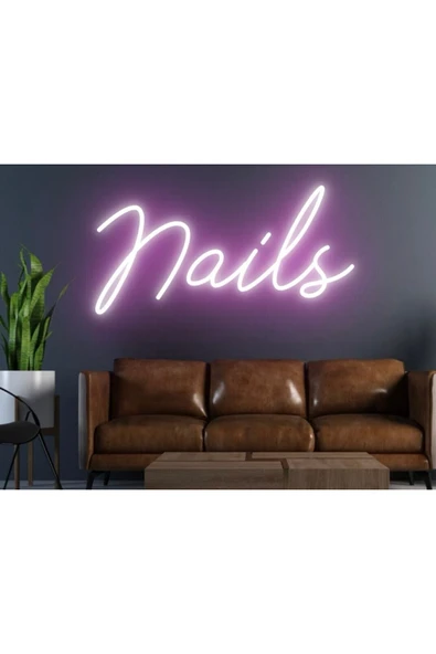 Nails Yazılı Neon Tabela ürün görseli 1