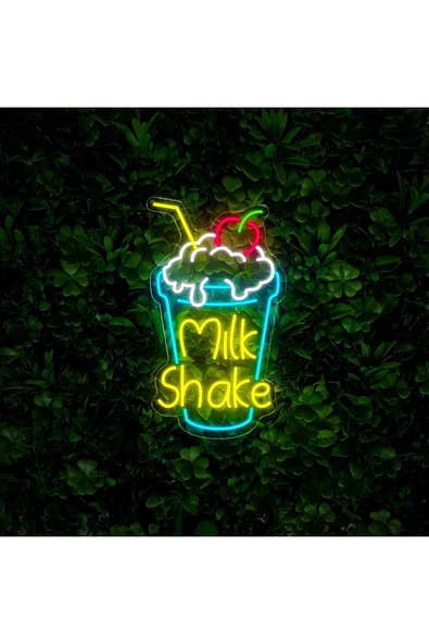 Mılk Shake Yazılı ve Şekilli Neon Tabela - Resim 2
