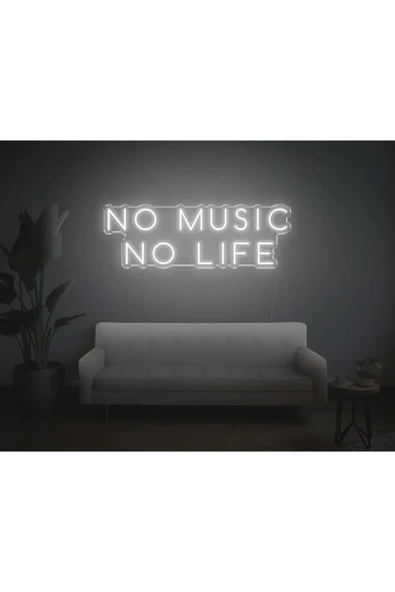 NO MUSİC NO LIFE Yazılı Neon Tabela ürün görseli 1
