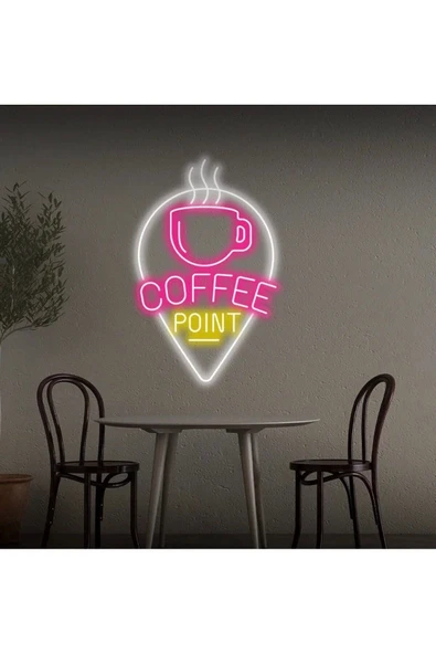 COFFEE POINT Yazılı ve Şekilli Neon Tabela ürün görseli 1
