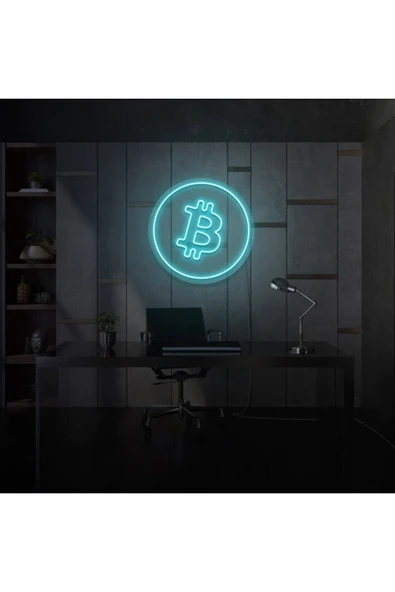 Bitcoin Logo Neon Tabela ürün görseli 1