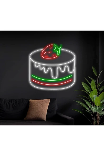 Çilekli Pasta Figürlü Neon Tabela ürün görseli 1
