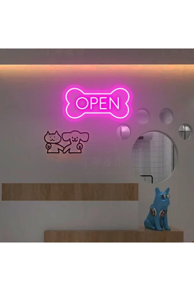 OPEN Yazılı ve Şekilli Neon Tabela ürün görseli 1
