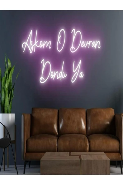 Aşkom O Devran Döndü Ya Yazılı Neon Tabela ürün görseli 1