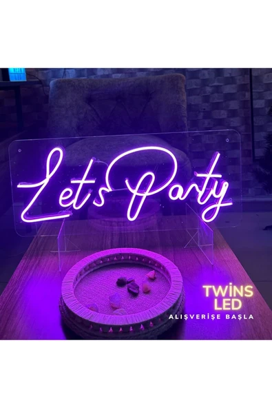 Let's Party Yazılı Neon Tabela - Resim 2