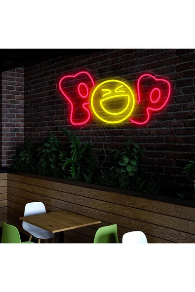 POP Yazılı ve Şekilli Neon Tabela - Resim 2