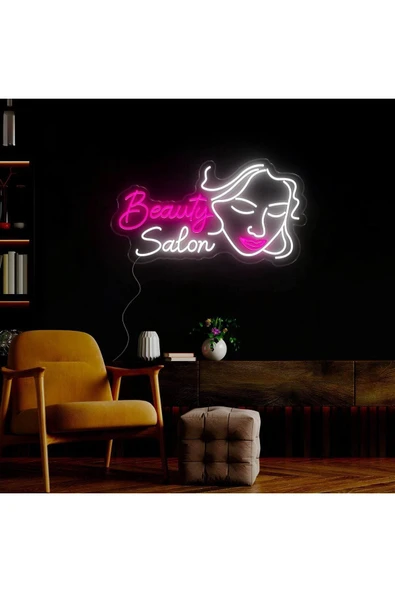 Beauty Salon Yazılı ve Şekilli Neon Tabela ürün görseli 1