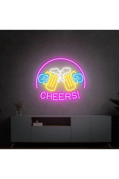 CHEERS! Yazılı ve Şekilli Neon Tabela ürün görseli 1