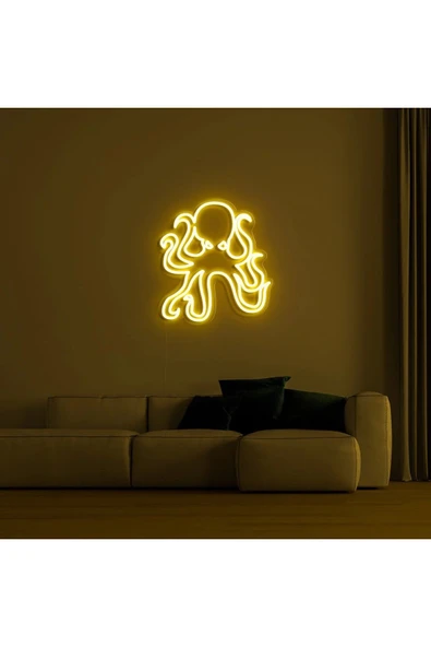 Ahtapot Figürlü Neon Tabela - Resim 4