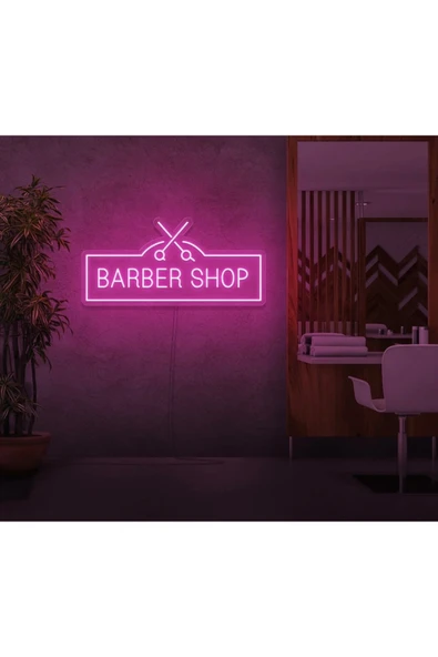 BARBER SHOP Yazılı ve Şekilli Neon Tabela ürün görseli 1