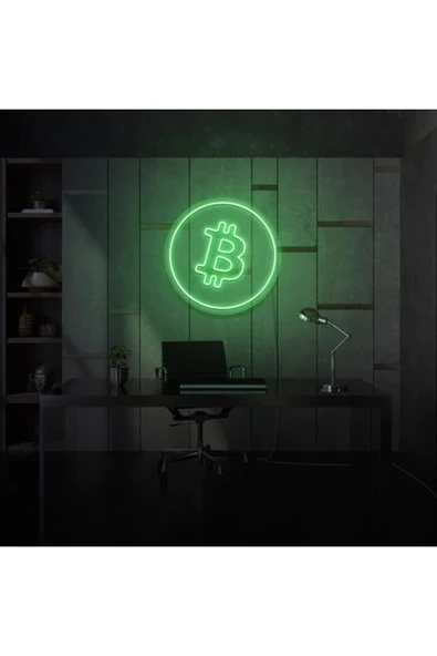 Bitcoin Logo Neon Tabela ürün görseli 1