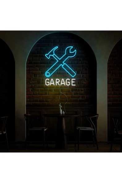 GARAGE Yazılı ve Şekilli Neon Tabela ürün görseli 1