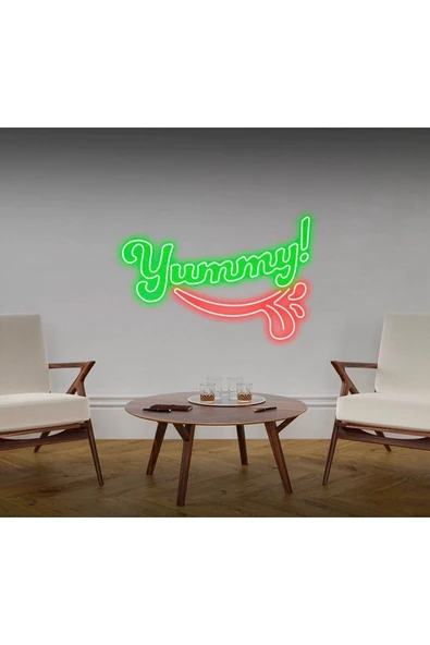 Yummy! Yazılı ve Şekilli Neon Tabela ürün görseli 1