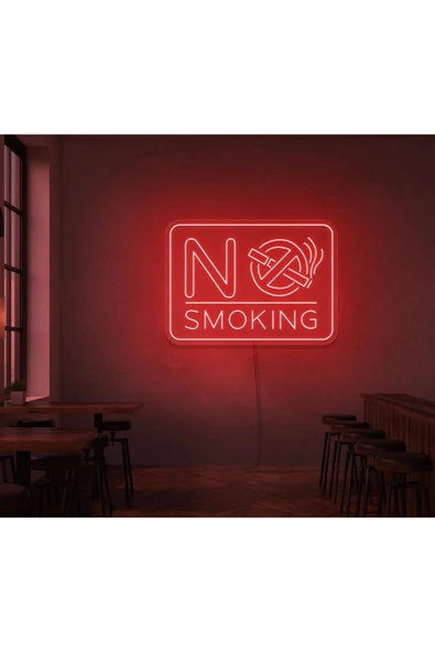 NO SMOKING Yazılı ve Şekilli Neon Tabela ürün görseli 1