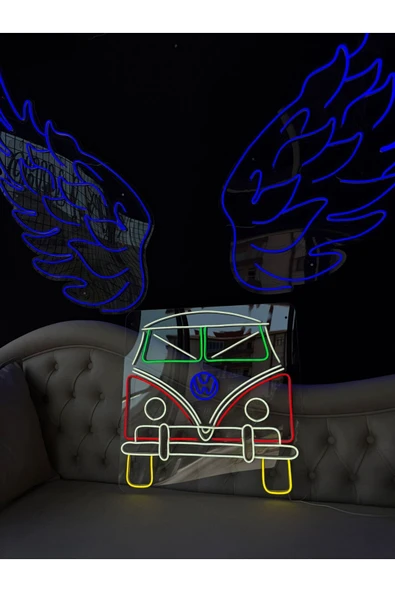 Minibüs Figürlü Neon Tabela - Resim 3