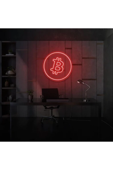 Bitcoin Logo Neon Tabela ürün görseli 1