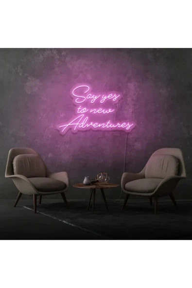 Say Yes To New Adventures Yazılı Neon Tabela ürün görseli 1