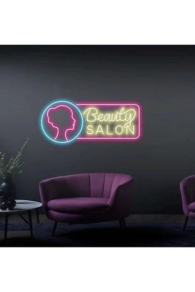 Beauty Salon Yazılı ve Şekilli Güzellik Salonlarına Özel Neon Tabela ürün görseli 1