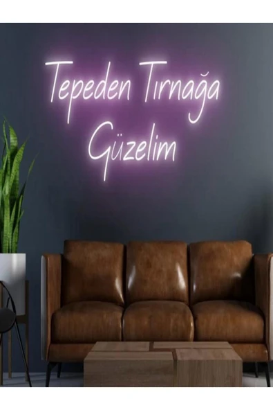 Güzelim , Bebek Gibiyim Ve Farkındayım Yazılı Neon Tabela ürün görseli 1
