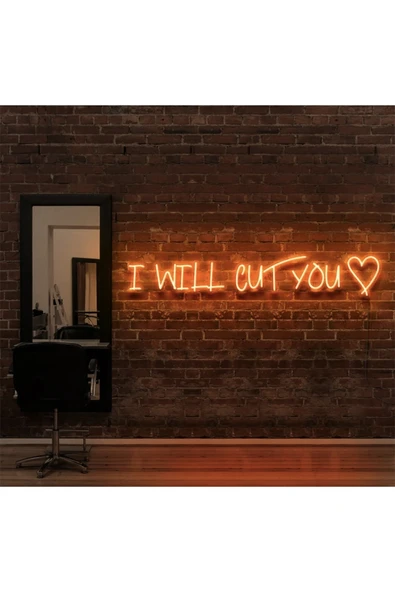 I WILL CUT YOU Yazılı Neon Tabela ürün görseli 1