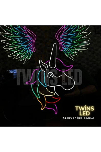 Unicorn Figürlü Neon Tabela - Resim 3