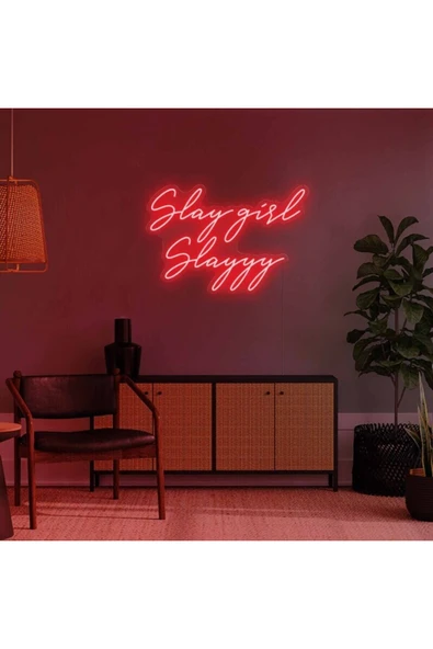 Slay girl Slayyy Yazılı Neon Tabela ürün görseli 1