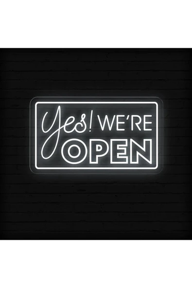 Yes! WE'RE OPEN Yazılı Neon Tabela ürün görseli 1