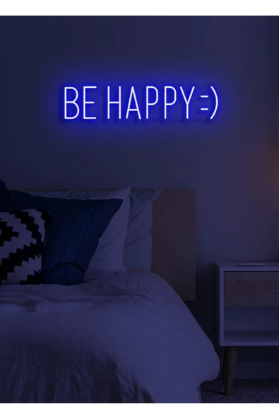BE HAPPY :) Yazılı Neon Tabela ürün görseli 1