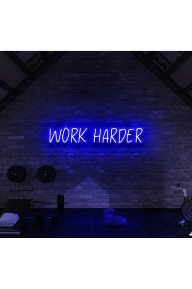 WORK HARDER Yazılı Neon Tabela ürün görseli 1