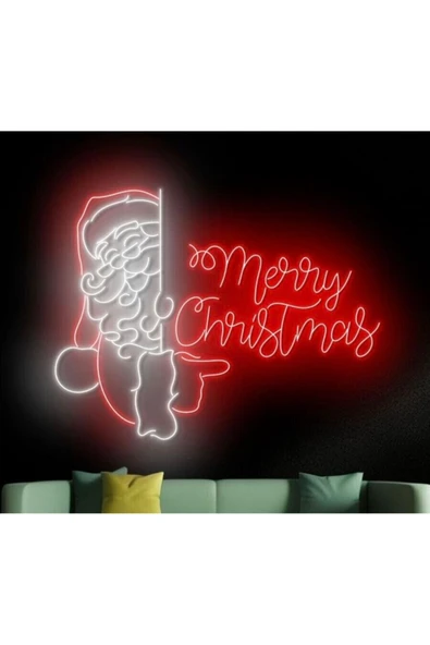 Merry Christmas Yazılı ve Şekilli Neon Tabela ürün görseli 1