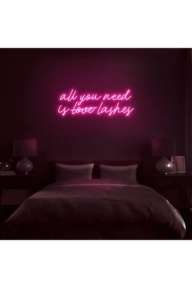 All You Need Is Love Lashes Yazılı Neon Tabela ürün görseli 1