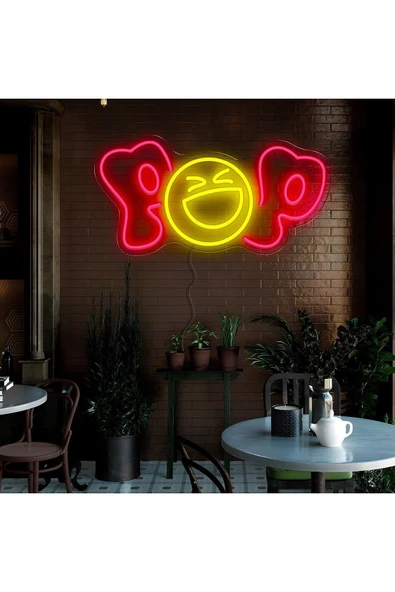 POP Yazılı ve Şekilli Neon Tabela ürün görseli 1
