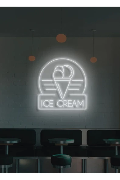 ICE CREAM Yazılı ve Şekilli Neon Tabela ürün görseli 1
