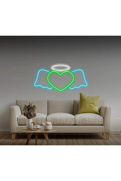 Kalpli Kanat Şekilli Neon Tabela ürün görseli 1