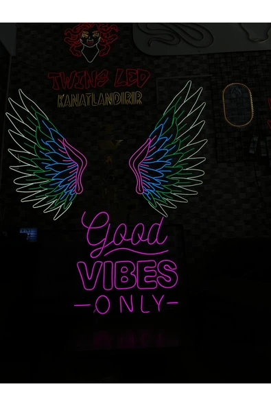 Good VIBES Only Yazılı Neon Tabela - Resim 2