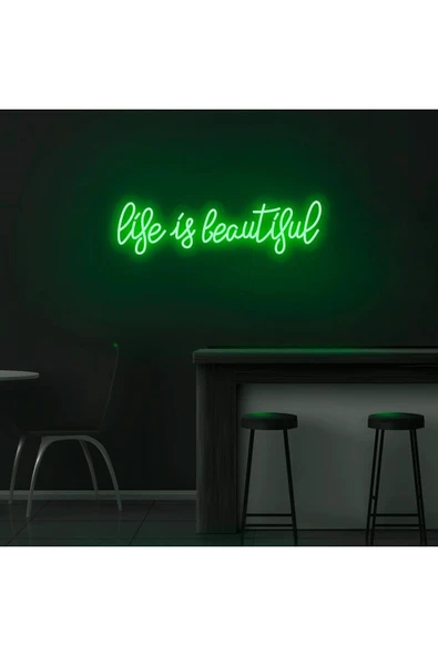 Life Is Beautiful Yazılı Neon Tabela ürün görseli 1