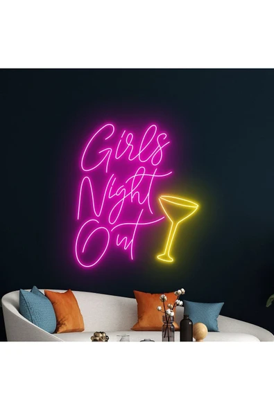 Girls Night Out Yazılı ve Şekilli Neon Tabela ürün görseli 1