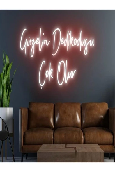 Güzelin Dedikodusu Çok Olur Yazılı Neon Tabela ürün görseli 1