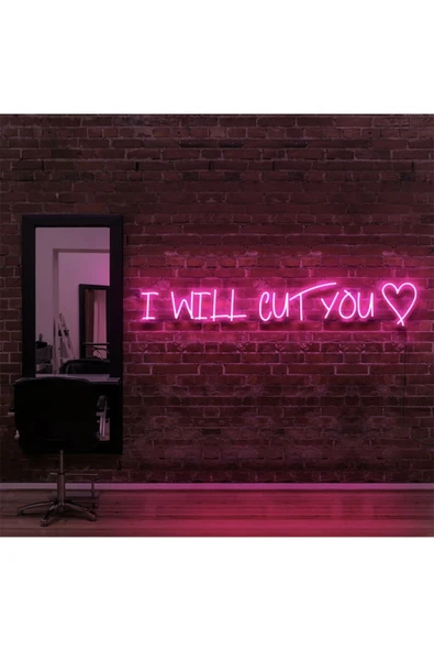 I WILL CUT YOU Yazılı Neon Tabela ürün görseli 1