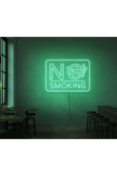NO SMOKING Yazılı ve Şekilli Neon Tabela ürün görseli 1