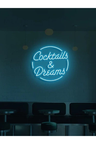Coctails & Dreams Yazılı Neon Tabela ürün görseli 1