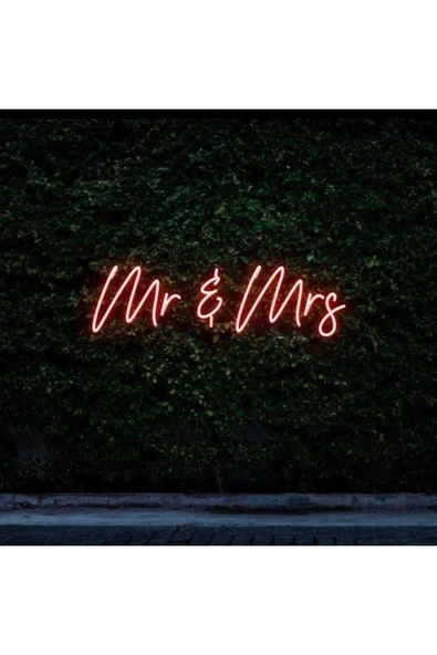 Mr & Mrs Yazılı Neon Tabela ürün görseli 1