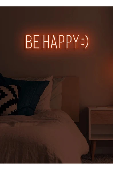 BE HAPPY :) Yazılı Neon Tabela ürün görseli 1