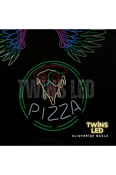 PIZZA Yazılı ve Şekilli Neon Tabela - Resim 2