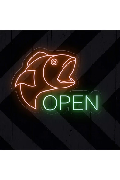 OPEN Yazılı ve Şekilli Neon Tabela ürün görseli 1