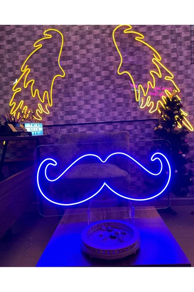 Bıyık Figürlü Neon Tabela - Resim 3