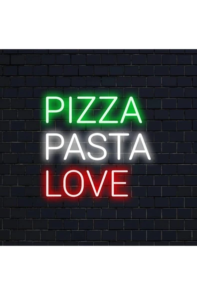 PIZZA PASTA LOVE Yazılı Neon Tabela ürün görseli 1
